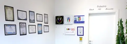 La reception e i tornelli d’ingresso